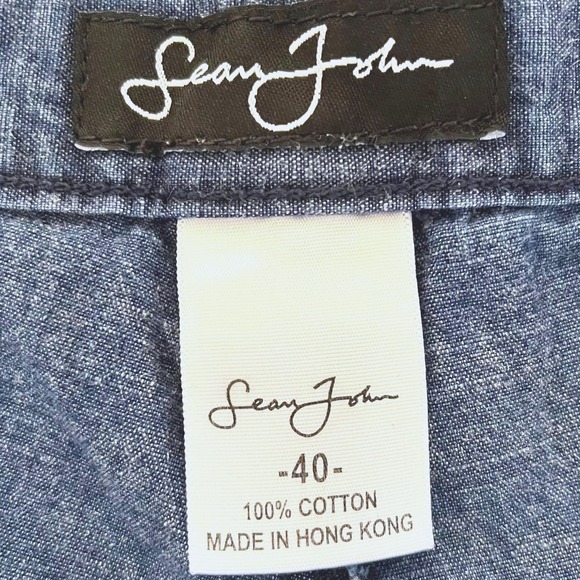 Sean John Mens Jean Shorts Size 40 Blue Wash Denim Loose Fit Wide Leg Streetwear - Picture 4 of 8